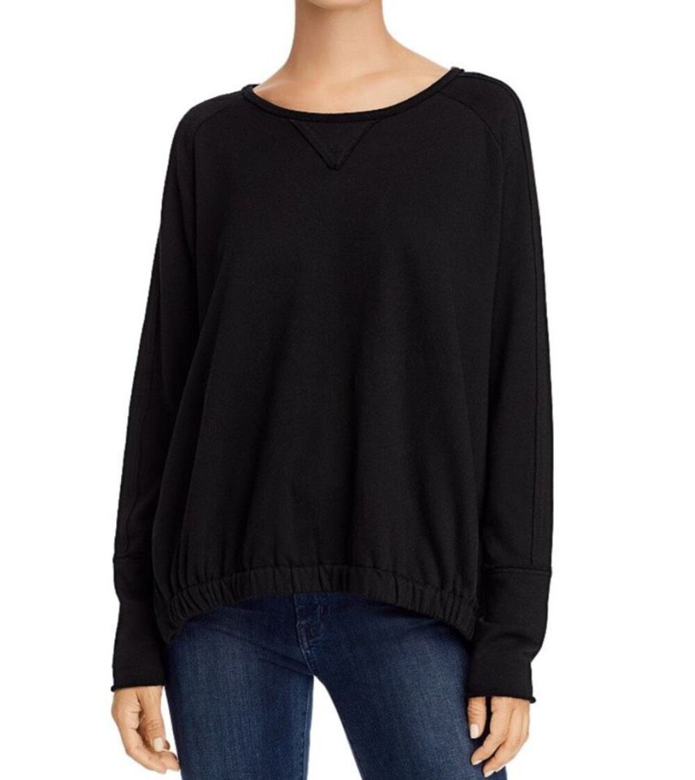 GOLDIE ANTHROPOLOGIE High Low Black oversized SWEATSHIRT sz M